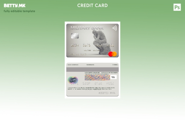 Шаблон за мастер картички на австралиската воена банка во модерен стил